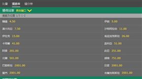 ▲亞洲盃足球賽盤口。（圖／取自博弈網站）