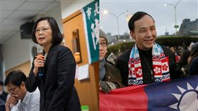 合成圖／翻攝自蔡英文、朱立倫臉書