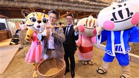 屏東與台中花博吉祥物相見歡 新聞局長：透過交流達到共伴效應／台中市政府提供