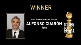 金球獎最佳導演　艾方索柯朗以「羅馬」奪獎（圖／翻攝自推特）