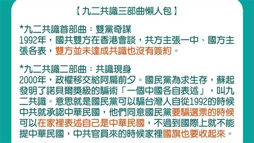 九二共識懶人包出爐 網驚見阿扁上任前國共有這共識 政治 三立新聞網setn Com