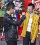 台視新八點檔「生生世世」開鏡記者會，演員薛士凌、曾子益。（記者林士傑/攝影）