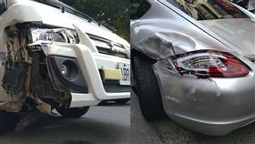 台北,救護車,保時捷,建國北路,變換車道,擦撞。翻攝畫面