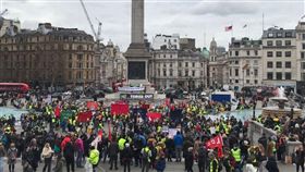 英國,黃背心,特拉法加廣場（圖／翻攝自WouterW Twitter）