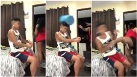 惡作劇,觸電,踹飛,陽台,騙人(圖/翻攝自YouTube)