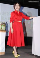于美人代言油品不忘譴責家庭暴力。（記者邱榮吉/攝影）