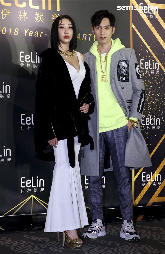 伊林娛樂時尚尾牙派對，藝人姚蜜、張雁名。（記者林士傑/攝影）