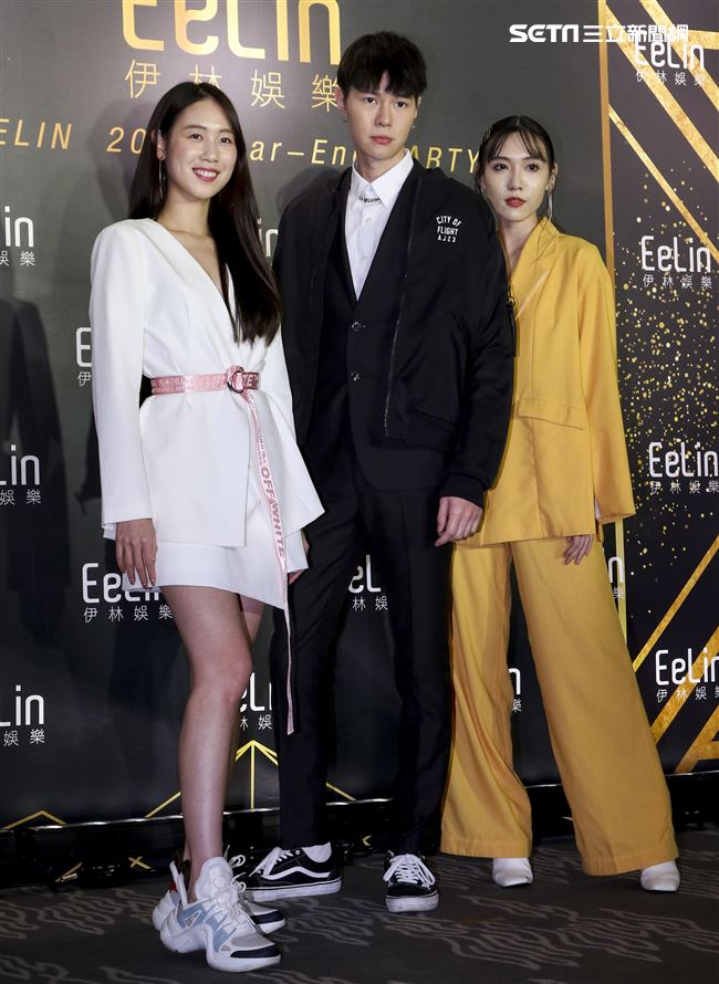 伊林娛樂時尚尾牙派對，藝人鄭雅勻、隋玲、吳翊陽。（記者林士傑/攝影）