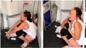 飛機走道都是尿！起飛前如廁遭拒　大媽當場尿給空姐看 （圖/翻攝自太陽報）