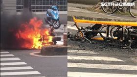 台中中興大學前火燒車車禍／翻攝畫面