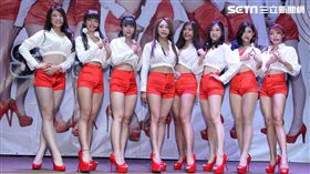 「Star Girls」宛庭（左起）、小咩、其其、妞妞、娃比、百白、安安、果果。（圖／記者邱榮吉攝影）