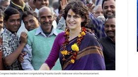 印度政治新血，琵豔卡‧甘地任黨職幹部。（圖／翻攝自NDTV）