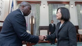 蔡英文總統24日上午接見「友邦駐紐約聯合國常任代表及副常任代表訪問團」。（圖／總統府提供）