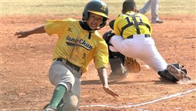 ▲屏縣恆春陳祐安奔回本壘再添一分。（圖／大會提供）