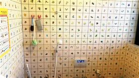 寶可夢粉絲把浴室磁磚貼滿圖鑑貼紙，網一看驚：這靈骨塔？（圖／翻攝Alexia推特）