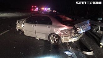 國1民雄段6車撞成一團　釀1死2傷