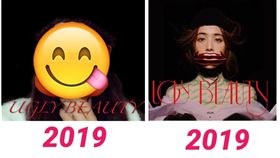 菜子模仿蔡依林。（圖／翻攝自臉書）