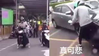 考到駕照秀翹孤輪　新勁戰3秒就撞車
