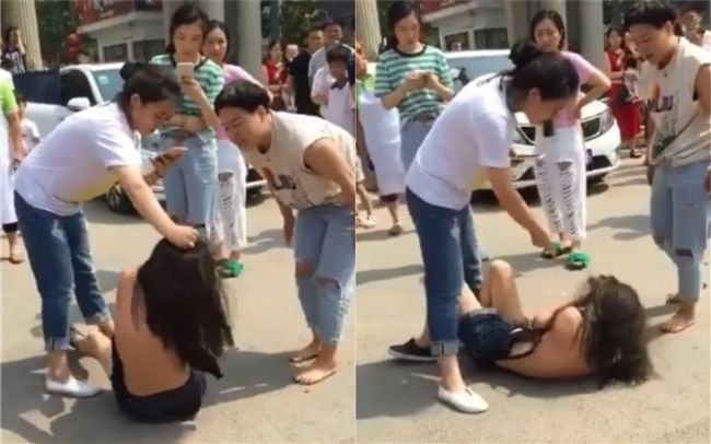 慘遭正宮暴打扒衣　悽慘小三裸躺大街
