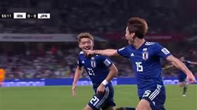 ▲日本大迫勇也率先攻進伊朗大門。（圖／取自比賽畫面）