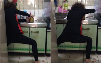 太浮誇！狂媽「蹲馬步」開罐笑翻網友