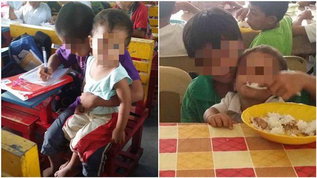 媽媽去天堂…小5童天天抱年幼弟上學