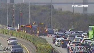 國一湖口一度壅塞　時速僅剩13公里