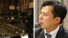 台中酒駕累犯車禍現場,黃國昌組合圖資料照