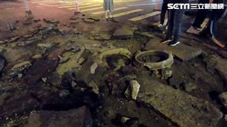 新竹深夜突氣爆！人孔蓋噴飛畫面曝光