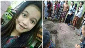  印尼少女遭拔舌挖墳。（圖／翻攝自馬來西亞《中國報》）