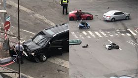 疑感冒藥致恍神  8汽機車受損重機騎士骨折（圖／翻攝爆料公社）