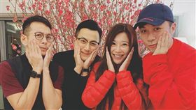 左起吳家樂、劉愷威、傅明憲、古巨基。（翻攝自傅明憲臉書）