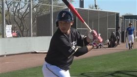 王柏融春訓打擊練習。（資料照／中央社）