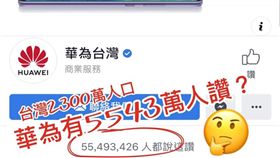 華為台灣粉絲頁讚數高達5543萬