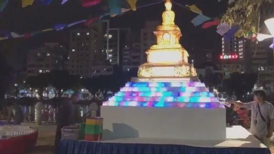 法會做好做滿！佛塔驚現金銀河燈會！