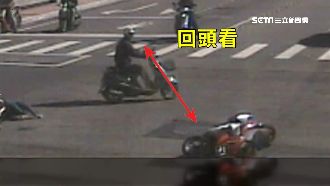 害騎士慘摔辯沒看到　翁遭監視器打臉