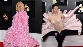 2019葛來美紅毯最醜。（合成圖／美聯社／達志影像）