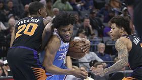 ▲國王菜鳥Marvin Bagley III拿下生涯新高32分。（圖／美聯社／達志影像）