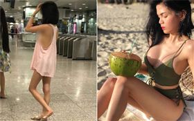 背心,裸露,春光,新加坡,辣妹,地鐵,模特兒,加西婭（Ashley Garcia）（圖／翻攝自HWZ論壇、ashleygarciaph IG）
