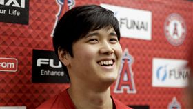 大谷翔平春訓訪問。（圖／美聯社／達志影像）