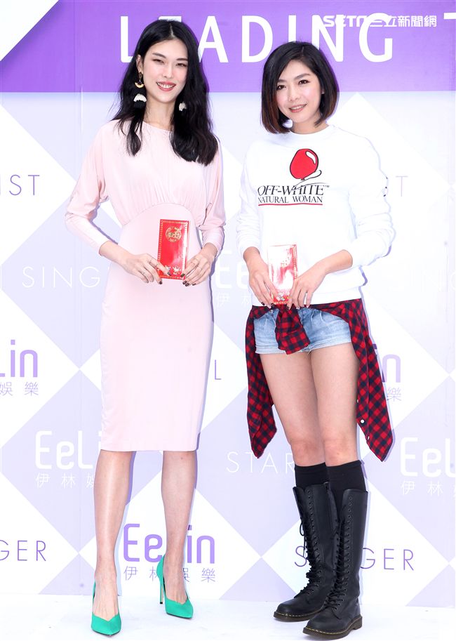 伊林模特兒王尹平、王思偉2019豬年行大運開工好采頭。（記者邱榮吉/攝影）