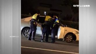 女喝茫自撞爆胎　爆胎繼續開路人嚇傻