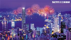 維多利亞港,香港,跨年煙火。（圖／港旅局提供）