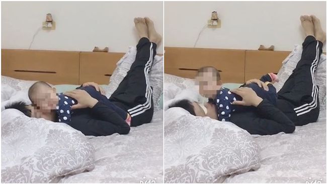 爸遭噴泉吐奶攻擊　媽笑：疼女兒下場