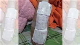不小心撞到手肘傷口而噴血，天才女友竟這樣包紮讓男友哭笑不得...網友:這該娶回家了!!（圖／爆廢公社）