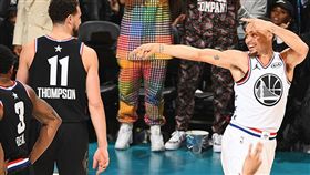 Stephen Curry與Klay Thompson。（圖／翻攝自勇士官方推特）