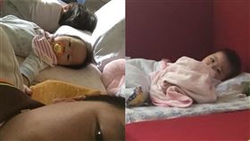 慘了！你怎麼醒了？不少父母應該都曾在睡夢中突醒，發現小孩不但醒了，還跟自己「對到眼」，這也就代表著該起床了，內心應該都曾大喊過「你看不到我、你看不到我…」（圖／翻攝自報廢公社臉書）