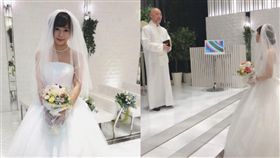 曾公開對結婚沒期待的紗倉真菜突然在日本舉行婚禮。（圖／翻攝自微博）
