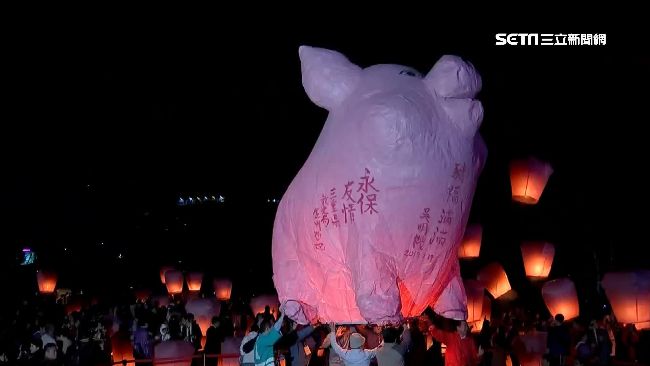 豬年慶元宵　5米高粉紅豬升空祈福