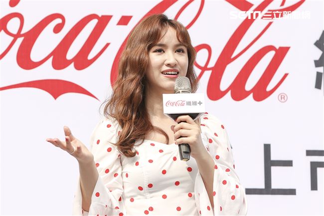 吳姍儒擔任可口可樂新產品試飲活動大使。（記者林士傑/攝影）